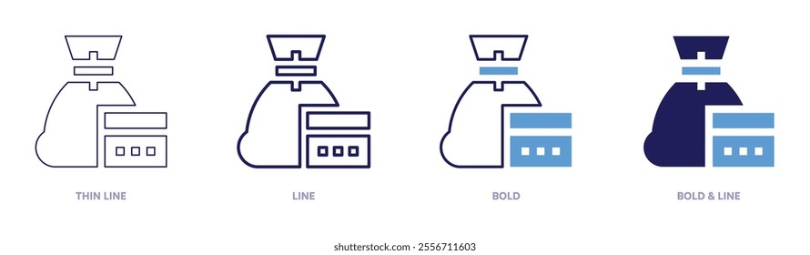 Money lessons icon in 4 different styles. Thin Line, Line, Bold, and Bold Line. Duotone style. Editable stroke.