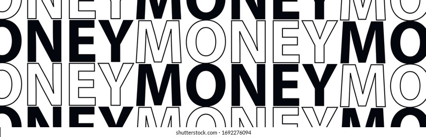 money lettering. The illustration is isolated on a white background. Can be used for banners and web design.