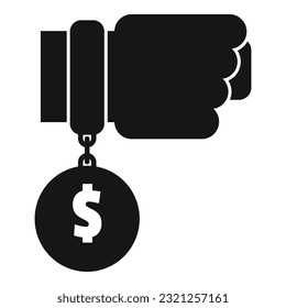 Money liability icon simple vector. Business risk. Accident life