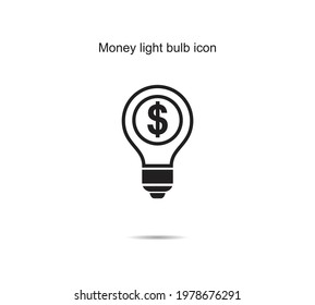 Money light bulb icon vector illustration graphic on background