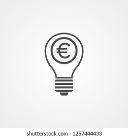 Money light bulb vector icon sign symbol