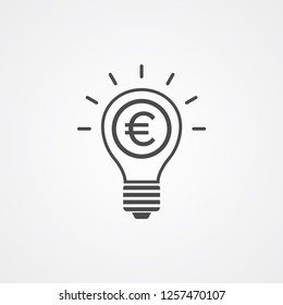 Money light bulb vector icon sign symbol
