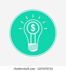 Money light bulb vector icon sign symbol