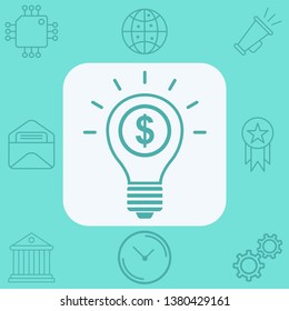 Money light bulb vector icon sign symbol