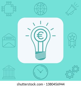 Money light bulb vector icon sign symbol