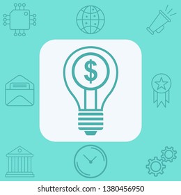 Money light bulb vector icon sign symbol