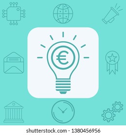 Money light bulb vector icon sign symbol