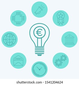 Money light bulb vector icon sign symbol