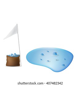 (Money like shark), You can make money from everywhere, but investment is risk,Vector illustration.