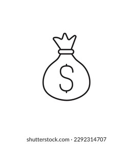 Money line icon, cash logo vector