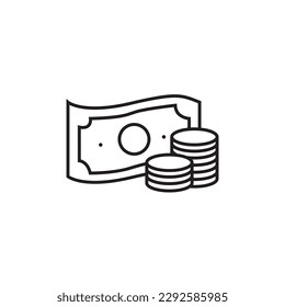 Money line icon, cash logo vector