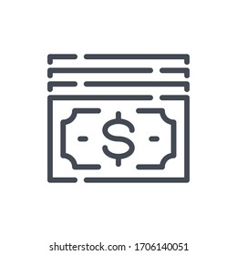 Money line icon. Dollar vector outline sign.
