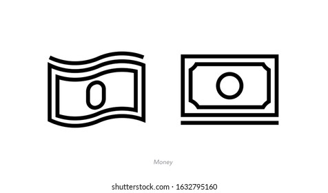 Money line icon - editable stroke