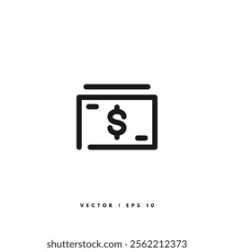 Money Line Icon. Editable Stroke