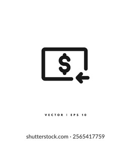 Money Line Icon. Editable Stroke
