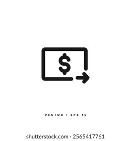 Money Line Icon. Editable Stroke
