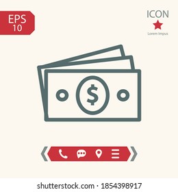 money line icon, outline vector illustration.