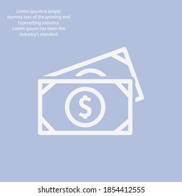 Icono de línea de dinero, ilustración del vector de contorno.