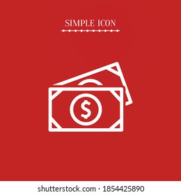 Money line icon, outline vector illustration.