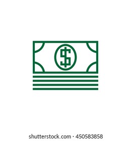 money line icon, outline vector logo, linear banknote pictogram isolated on white, pixel perfect color illustration