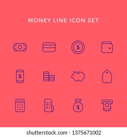Money Line Icon Set