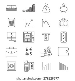 Money line  icon set