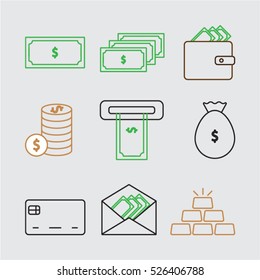 money line icon set