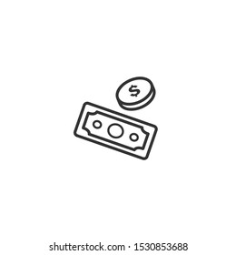 Money line icon in simple design on a white background