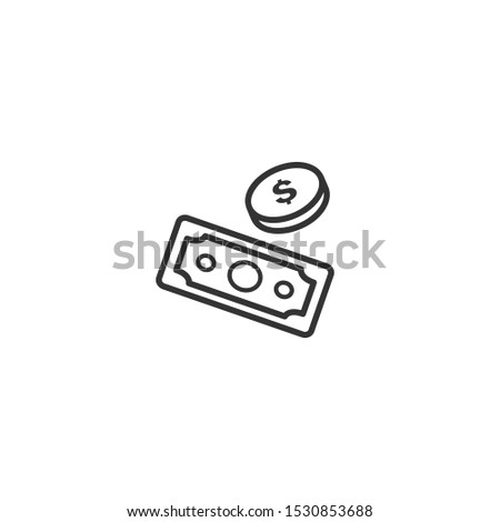 Money line icon in simple design on a white background