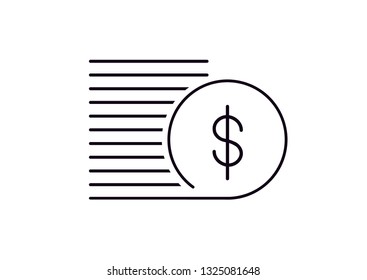 Money. Line Icon Vector.