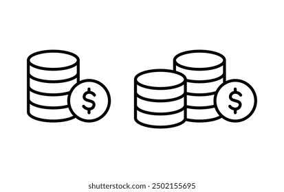 Money Line Icon Vector. Coins and Dollar money vector