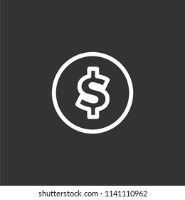 Money. Line Icon Vector. Payment system. Coins and Dollar cent Sign.