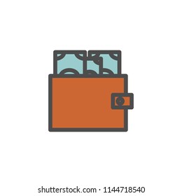 Money. Line Icon Vector. Payment system. Coins and Dollar cent Sign.