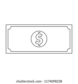 Money. Line Icon Vector. Payment system. Coins and Dollar cent Sign isolated on white background. Flat design style. Business concept.