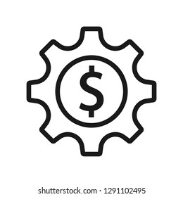 Money. Line Icon Vector. Payment system. Coins and Dollar cent Sign isolated on white background. Flat design style. Business concept.