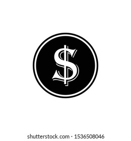 Money. Line Icon Vector. Payment system. Coins and Dollar cent Sign isolated on white background. Flat design style. Business concept.