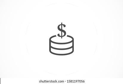 Money Line Icon Vector. Payment system. Coins and Dollar cent Sign isolated on white background Money Line Icon Vector. Flat design style. Money Line Icon Vector Business concept.