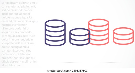 Money Line Icon Vector. Payment system. Coins and Dollar cent Sign isolated on white background Money Line Icon Vector. Flat design style. Money Line Icon Vector Business concept.