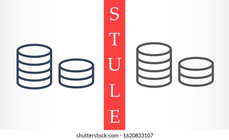 Money Line Icon Vector. Payment system. Coins and Dollar cent Sign isolated on white background Money Line Icon Vector. Flat design style. Money Line Icon Vector Business concept.