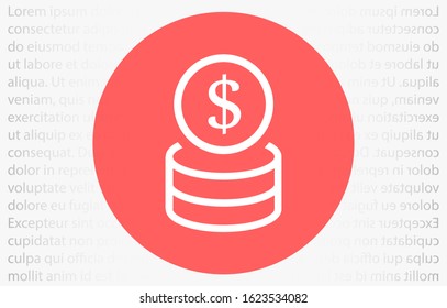 Money Line Icon Vector. Payment system. Coins and Dollar cent Sign isolated on white background Money Line Icon Vector. Flat design style. Money Line Icon Vector Business concept.