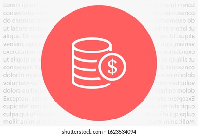 Money Line Icon Vector. Payment system. Coins and Dollar cent Sign isolated on white background Money Line Icon Vector. Flat design style. Money Line Icon Vector Business concept.