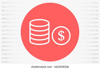 Money Line Icon Vector. Payment system. Coins and Dollar cent Sign isolated on white background Money Line Icon Vector. Flat design style. Money Line Icon Vector Business concept.