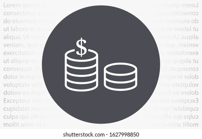 Money Line Icon Vector. Payment system. Coins and Dollar cent Sign isolated on white background Money Line Icon Vector. Flat design style. Money Line Icon Vector Business concept.