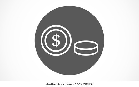 Money Line Icon Vector. Payment system. Coins and Dollar cent Sign isolated on white background Money Line Icon Vector. Flat design style. Money Line Icon Vector Business concept.