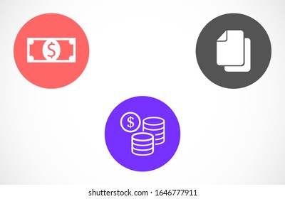Money Line Icon Vector. Payment system. Coins and Dollar cent Sign isolated on white background Money Line Icon Vector. Flat design style. Money Line Icon Vector Business concept.