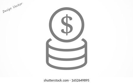 Vector de icono de línea de dinero. Sistema de pago. Signo de monedas y dólares aislado en fondo blanco Vector de icono de línea de dinero. Diseño plano. Concepto de negocio de vectores de línea de dinero.