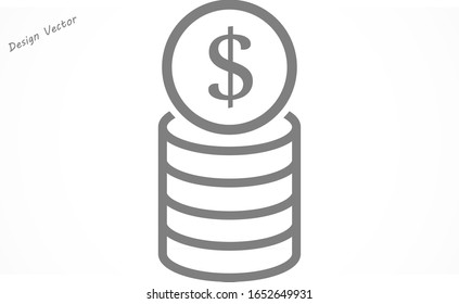 Vector de icono de línea de dinero. Sistema de pago. Signo de monedas y dólares aislado en fondo blanco Vector de icono de línea de dinero. Diseño plano. Concepto de negocio de vectores de línea de dinero.