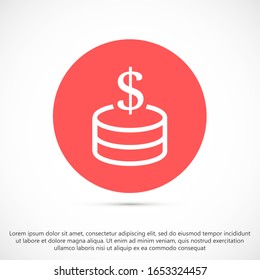 Money Line Icon Vector. Payment system. Coins and Dollar cent Sign isolated on white background Money Line Icon Vector. Flat design style. Money Line Icon Vector Business concept.