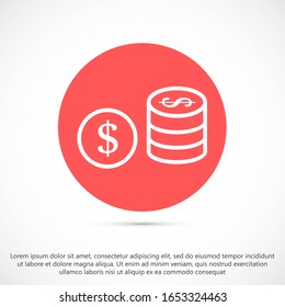 Vector de icono de línea de dinero. Sistema de pago. Signo de monedas y dólares aislado en fondo blanco Vector de icono de línea de dinero. Diseño plano. Concepto de negocio de vectores de línea de dinero.