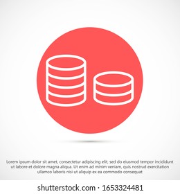 Money Line Icon Vector. Payment system. Coins and Dollar cent Sign isolated on white background Money Line Icon Vector. Flat design style. Money Line Icon Vector Business concept.